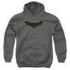 Batman - Batman Logo Yellow Outline Youth Hooded Sweatshirt