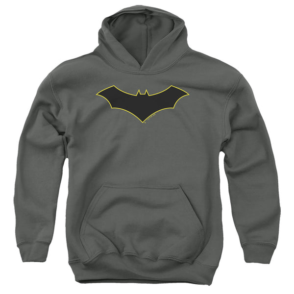 Batman - Batman Logo Yellow Outline Youth Hooded Sweatshirt