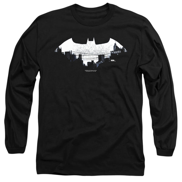 Batman - Bat Logo Cityscape Adult Long Sleeve