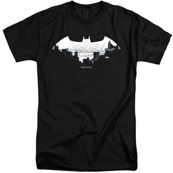 Batman - Bat Logo Cityscape Adult Tall Fit Short Sleeve
