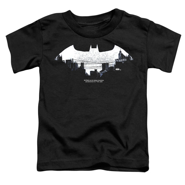 Batman - Bat Logo Cityscape Toddler Short Sleeve