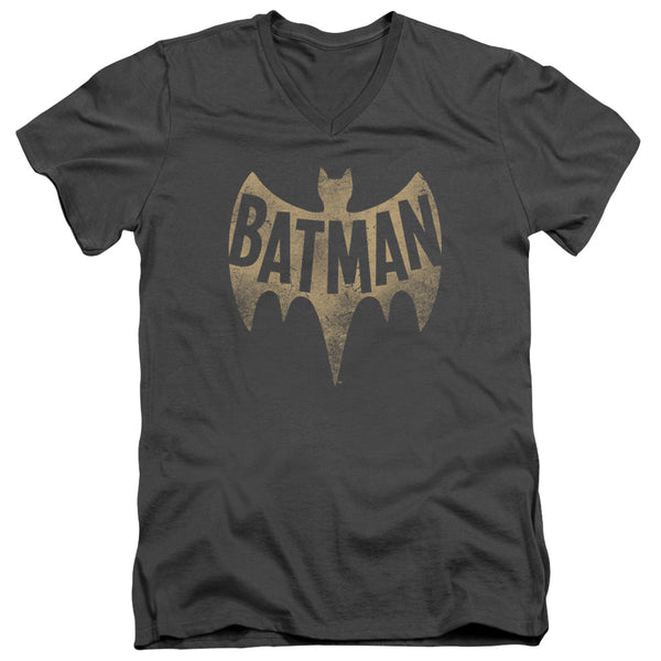 Batman Classic Tv - Vintage Logo Adult Slim Fit V Neck Cotton