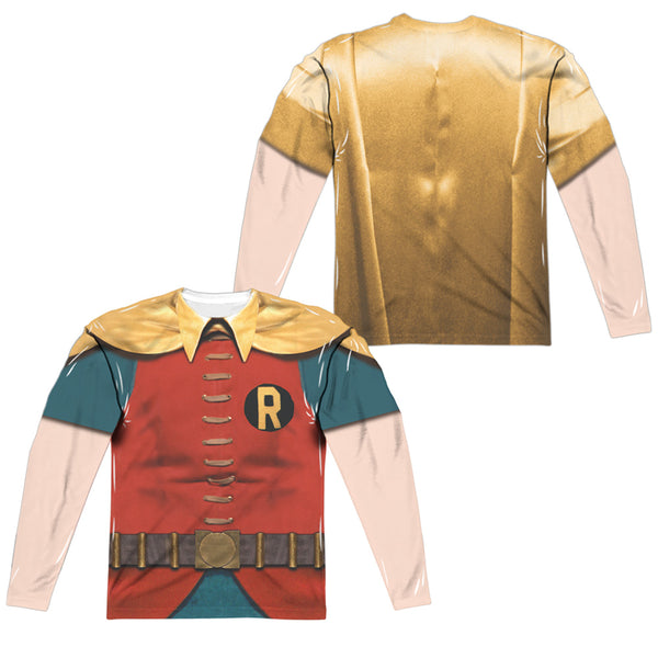 Batman Classic Tv - Robin Costume (Front - Back Print) L - S Adult Poly Crew