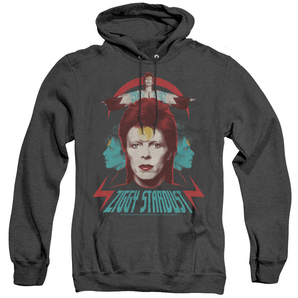 David Bowie - Ziggy Heads Adult Heather Hoodie
