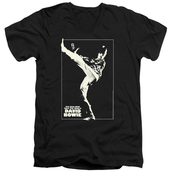 David Bowie - The Man Cover Adult Slim Fit V Neck Cotton