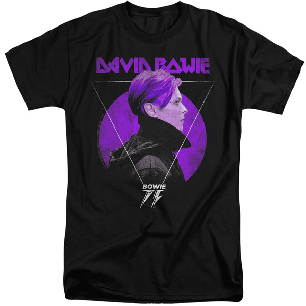 David Bowie - Side Profile 75 Logo Adult Tall Fit Short Sleeve