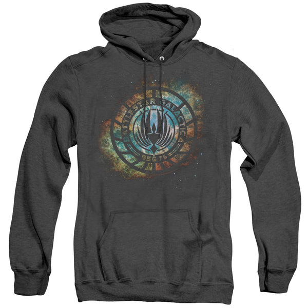 Battlestar Galactica (New) - Emblem Knock Out Adult Heather Hoodie