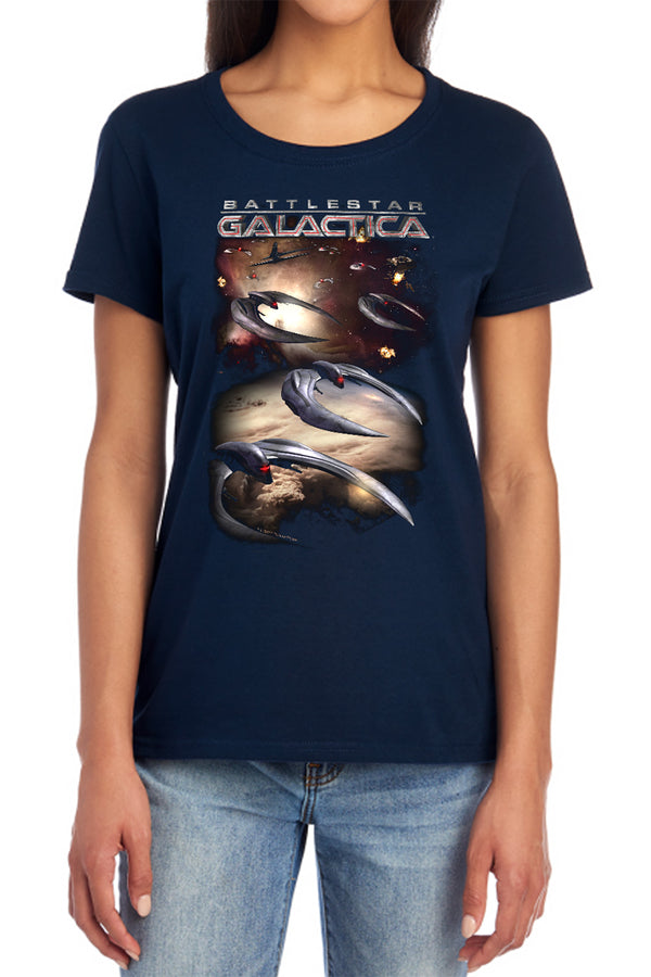 Battlestar Galactica (New) - When Cylons Attack Women's Short Sleeve