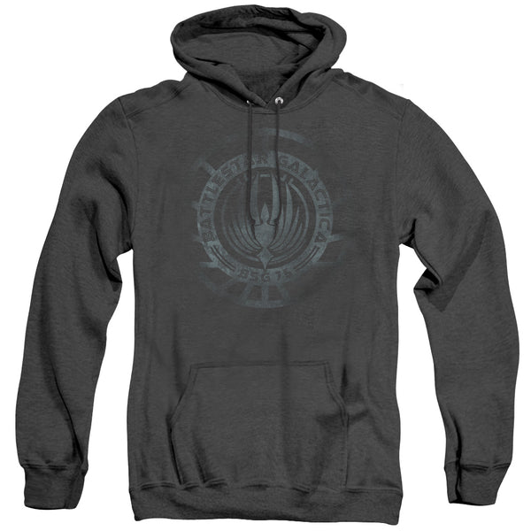 Battlestar Galactica (New) - Faded Emblem Adult Heather Hoodie