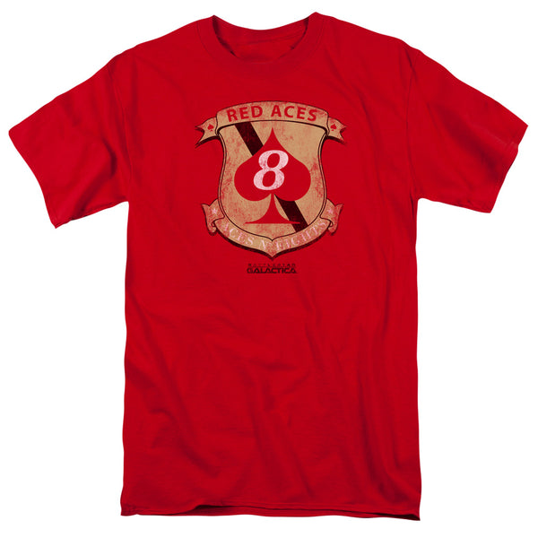BSG - Red Aces Badge Adult Regular Fit Short Sleeve
