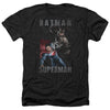 Batman Vs Superman - Hero Split Adult Regular Fit Heather Short Sleeve