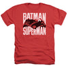 Batman Vs Superman - Silhouette Fight Adult Regular Fit Heather Short Sleeve