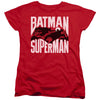 Batman Vs Superman - Silhouette Fight Women's Short Sleeve