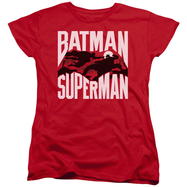 Batman Vs Superman - Silhouette Fight Women's Short Sleeve