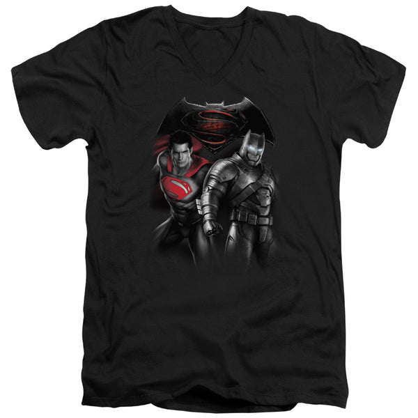 Batman V Superman - Stand Off Adult Slim Fit V Neck Cotton