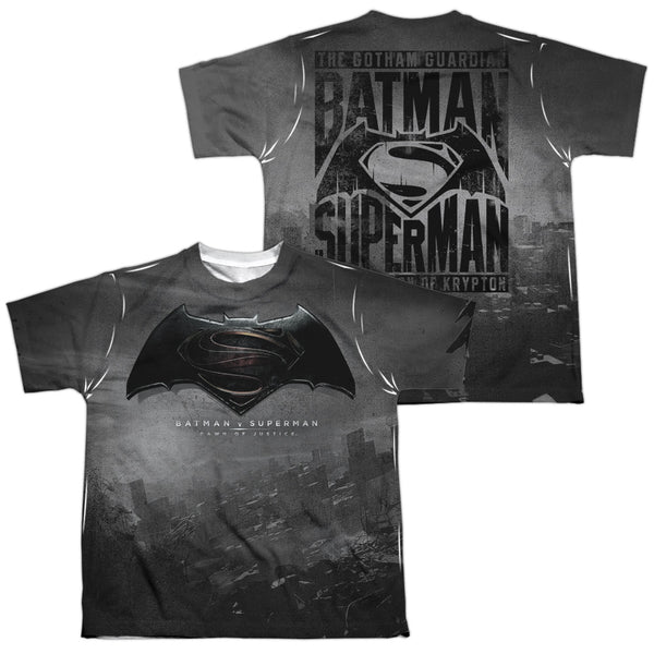 Batman Vs Superman - Logo City (Front - Back Print) Youth Short Sleeve 100% Poly