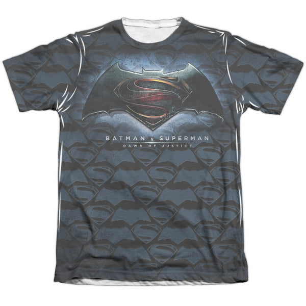 Batman Vs Superman - Logo Pattern Adult Regular Fit Short Sleeve 65 - 35 Poly - Cotton