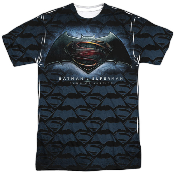 Batman Vs Superman - Logo Pattern Adult Regular Fit Short Sleeve 100% Poly