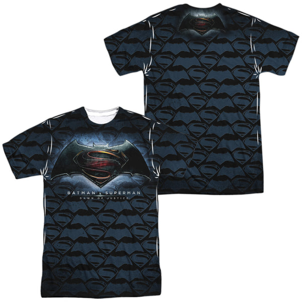 Batman Vs Superman - Logo Pattern (Front - Back Print) Adult Regular Fit Short Sleeve 100% Poly