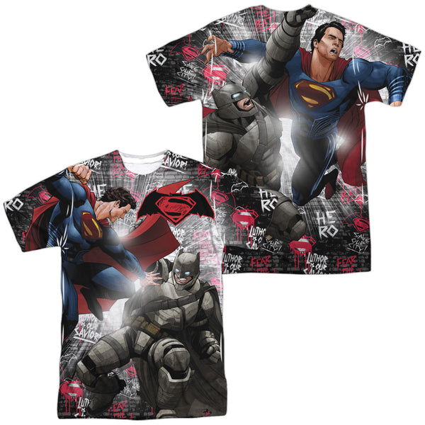 Batman V Superman - Showdown (Front - Back Print) Adult Regular Fit Short Sleeve 100% Poly