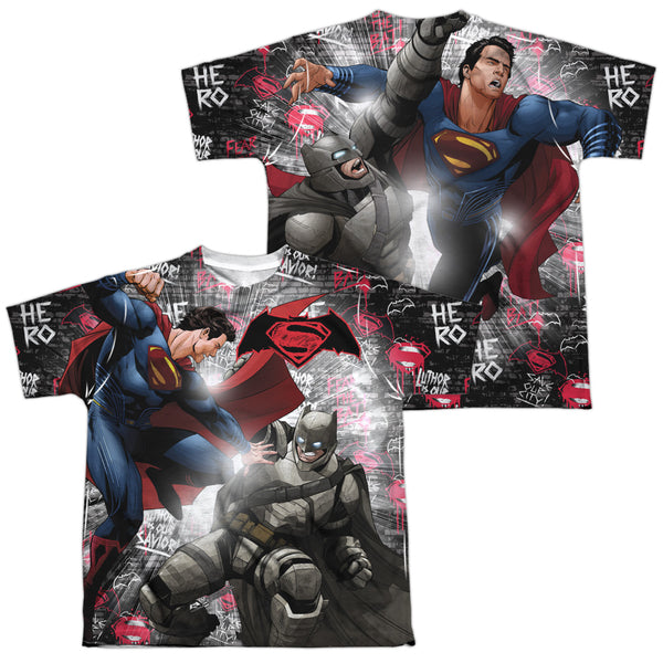 Batman V Superman - Showdown (Front - Back Print) Youth Short Sleeve 100% Poly