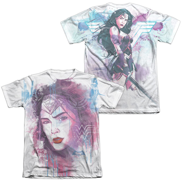 Batman V Superman - Watercolor Wonder Sub (Front - Back Print) Adult Regular Fit Short Sleeve 65 - 35 Poly - Cotton