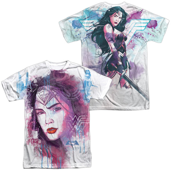 Batman V Superman - Watercolor Wonder Sub (Front - Back Print) Adult Regular Fit Short Sleeve 100% Poly