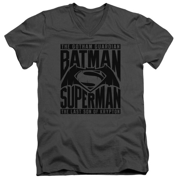 Batman V Superman - Title Fight Adult Slim Fit V Neck Cotton