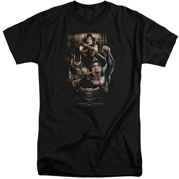 Batman V Superman - Three In Action Adult Tall Fit Short Sleeve
