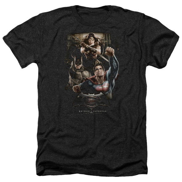 Batman V Superman - Three In Action Adult Regular Fit Heather Short Sleeve