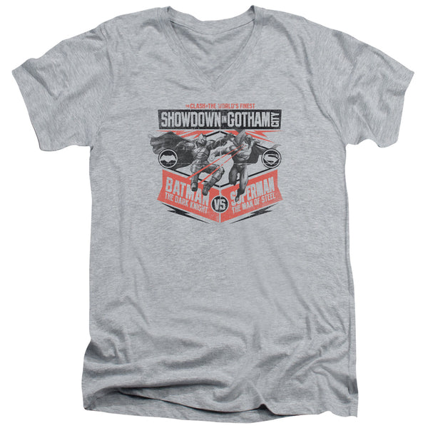 Batman V Superman - Showdown In Gotham Adult Slim Fit V Neck Cotton