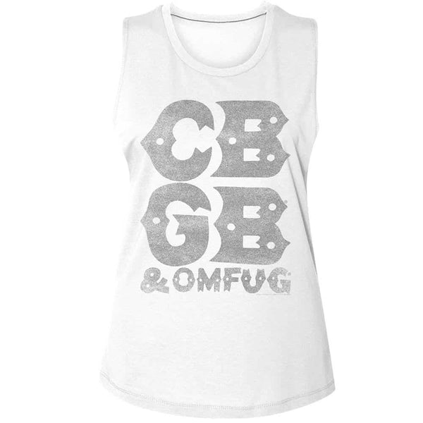 Cbgb Stacked Logo Ladies Muscle Tank