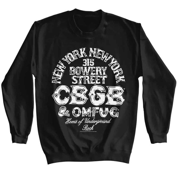 Cbgb Logo And Address- L/S Sweatshirt