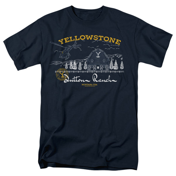 Yellowstone - Dutton Ranch Helicopter Adult Regular Fit Short Sleeve