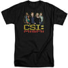 Csi Miami - The Cast In Black Adult Tall Fit Short Sleeve