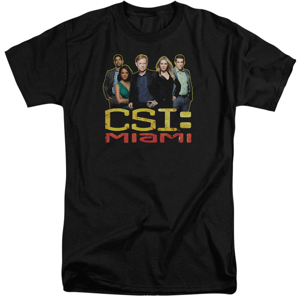 Csi Miami - The Cast In Black Adult Tall Fit Short Sleeve