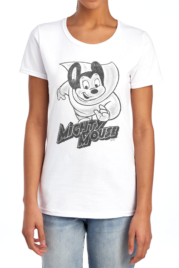Mighty Mouse - Mighty Sketch Women's Short Sleeve