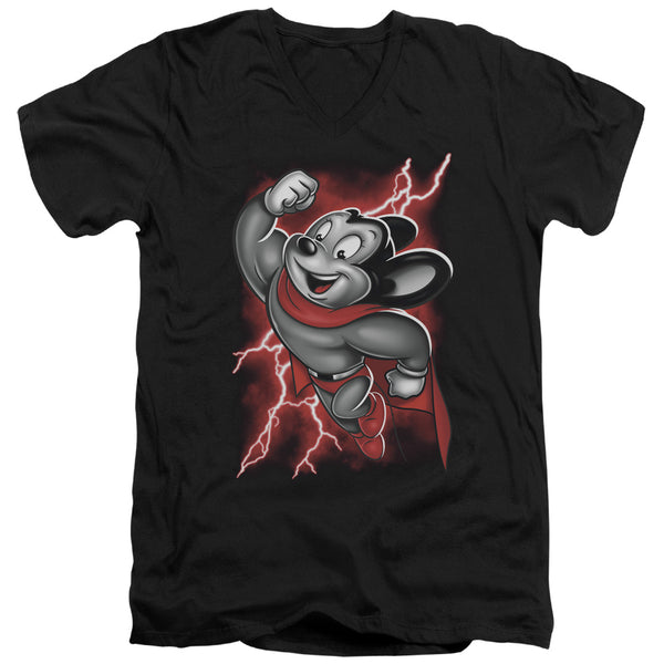 Mighty Mouse - Mighty Storm Adult Slim Fit V Neck Cotton