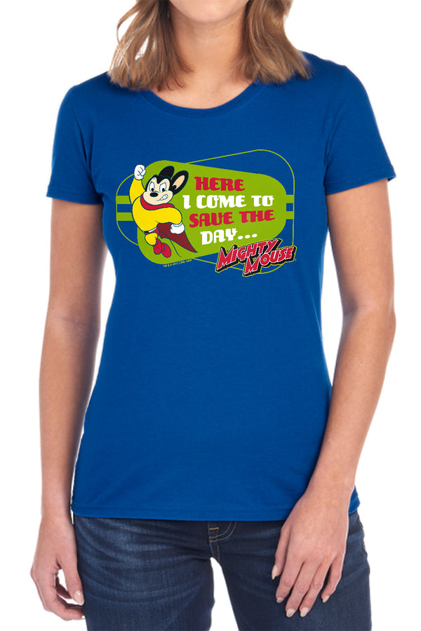 Mighty Mouse - Here I Come Women's Short Sleeve