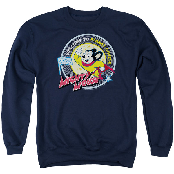 Mighty Mouse - Planet Cheese Adult Crewneck Sweatshirt