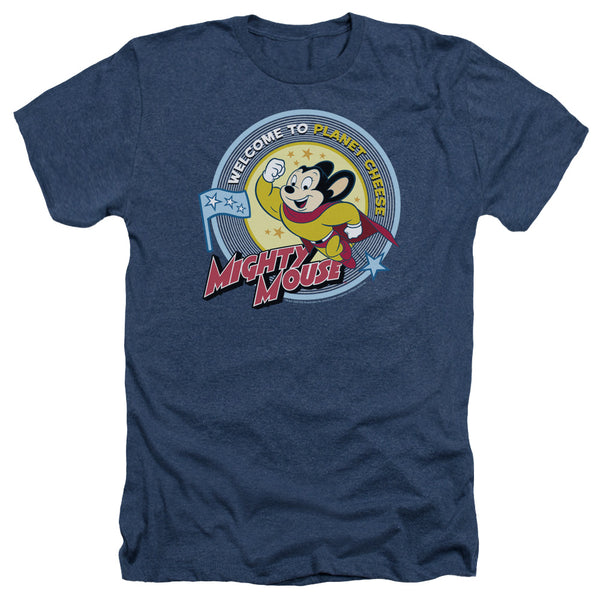 Mighty Mouse - Planet Cheese Adult Regular Fit Heather Short Sleeve