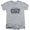 CSI - Distressed Logo Adult Slim Fit V Neck Cotton