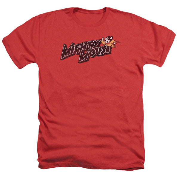 Mighty Mouse - Might Logo Adult Regular Fit Heather Short Sleeve