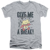 Mighty Mouse - Give Me A Break Adult Slim Fit V Neck Cotton