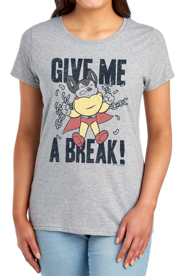 Mighty Mouse - Give Me A Break Women's Short Sleeve