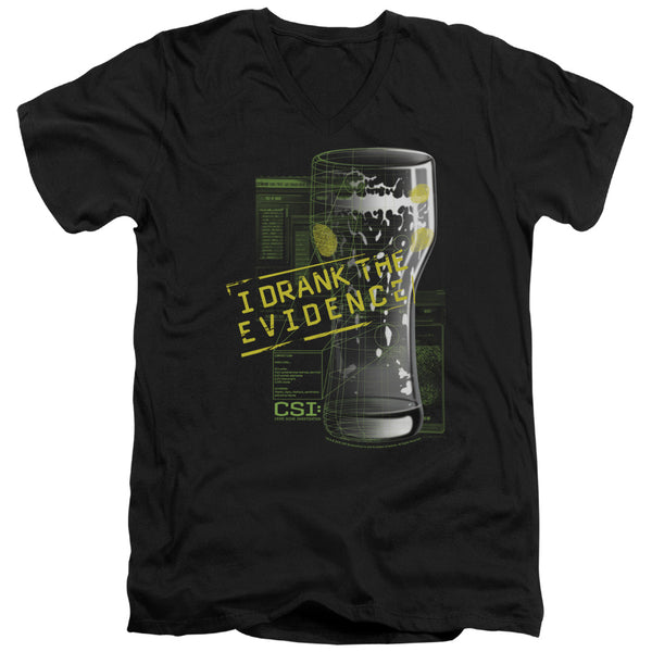 CSI - I Drank The Evidence Adult Slim Fit V Neck Cotton