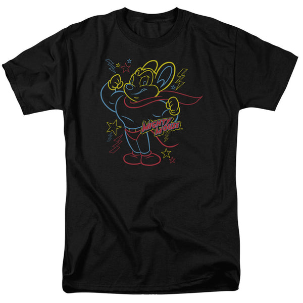 Mighty Mouse - Neon Hero Adult Regular Fit Short Sleeve