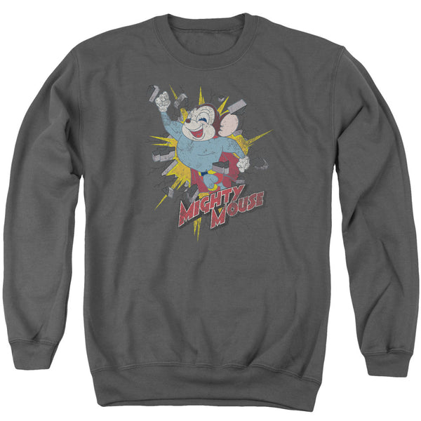 Mighty Mouse - Break Through Adult Crewneck Sweatshirt