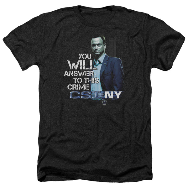CSI NY - You Will Answer Adult Regular Fit Heather Short Sleeve