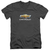 Chevrolets - Chevy Bowtie Stacked Adult Slim Fit V Neck Cotton